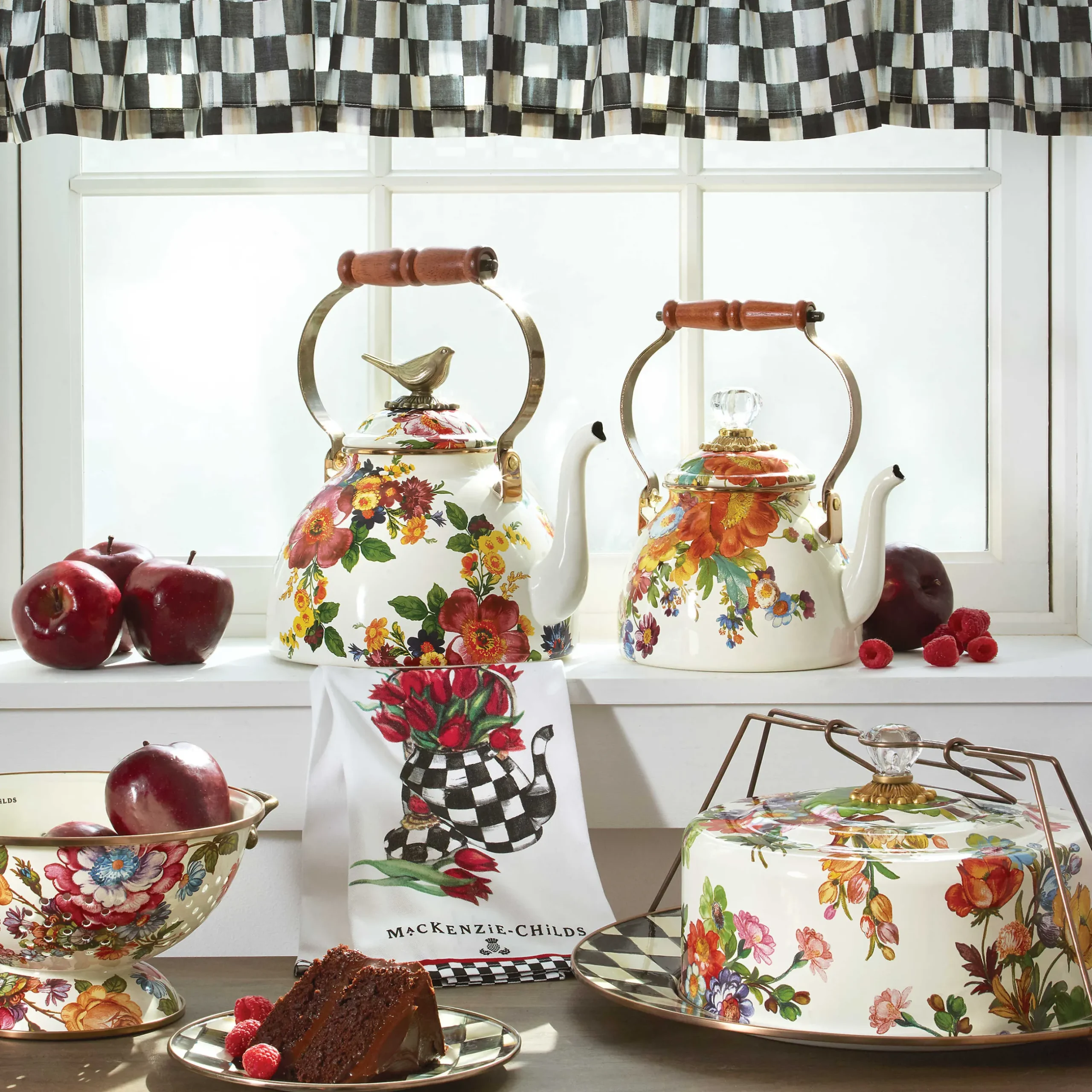 Kitchen Utensils & Tools|MacKenzie-Childs White Flower Market Large Colander