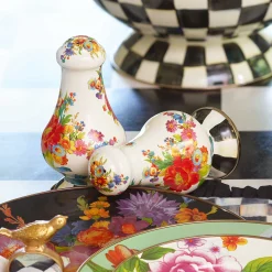 Table Accessories|Serveware|MacKenzie-Childs White Flower Market Large Salt  Pepper Shakers