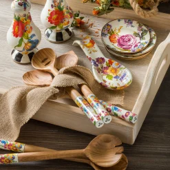 Table Accessories|Serveware|MacKenzie-Childs White Flower Market Large Salt  Pepper Shakers
