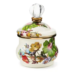 The Coffee Shop|Serveware|MacKenzie-Childs White Flower Market Lidded Sugar Bowl