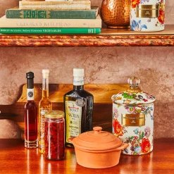 Room Accents|Kitchen Storage & Organization|MacKenzie-Childs White Flower Market Medium Canister