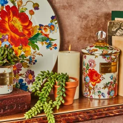 Room Accents|Kitchen Storage & Organization|MacKenzie-Childs White Flower Market Medium Canister