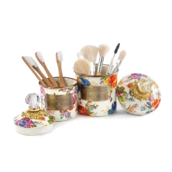 Room Accents|Kitchen Storage & Organization|MacKenzie-Childs White Flower Market Mini Canister