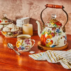 The Coffee Shop|Drinkware|MacKenzie-Childs White Flower Market Mug