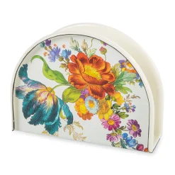 Serveware|MacKenzie-Childs White Flower Market Napkin Holder