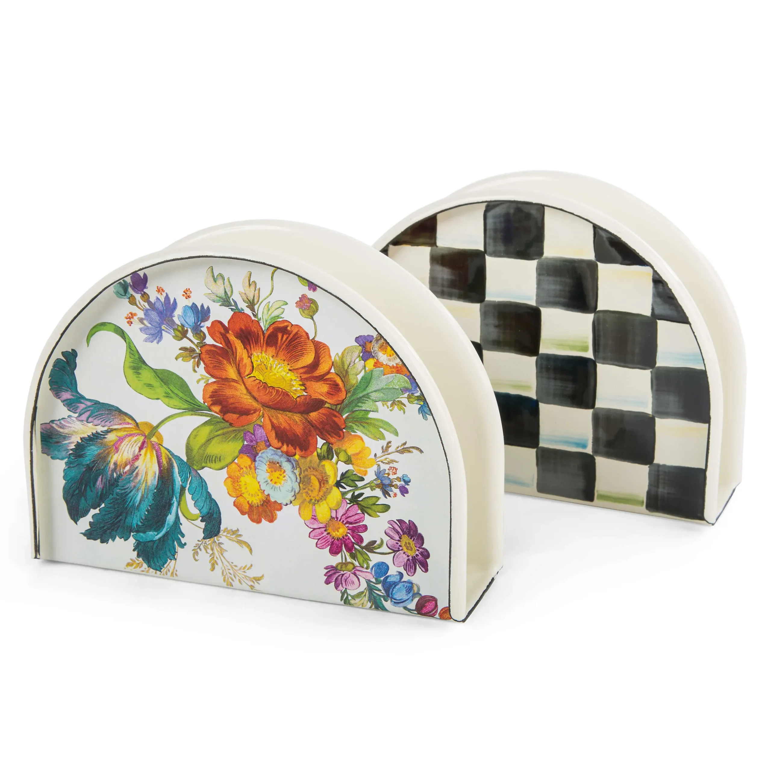 Serveware|MacKenzie-Childs White Flower Market Napkin Holder