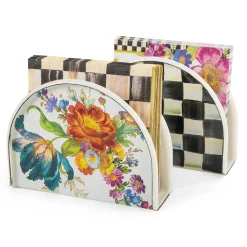 Serveware|MacKenzie-Childs White Flower Market Napkin Holder