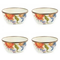 Kitchen & Dining Sets|Bar Entertaining|MacKenzie-Childs White Flower Market Pinch Bowls, Set of 4