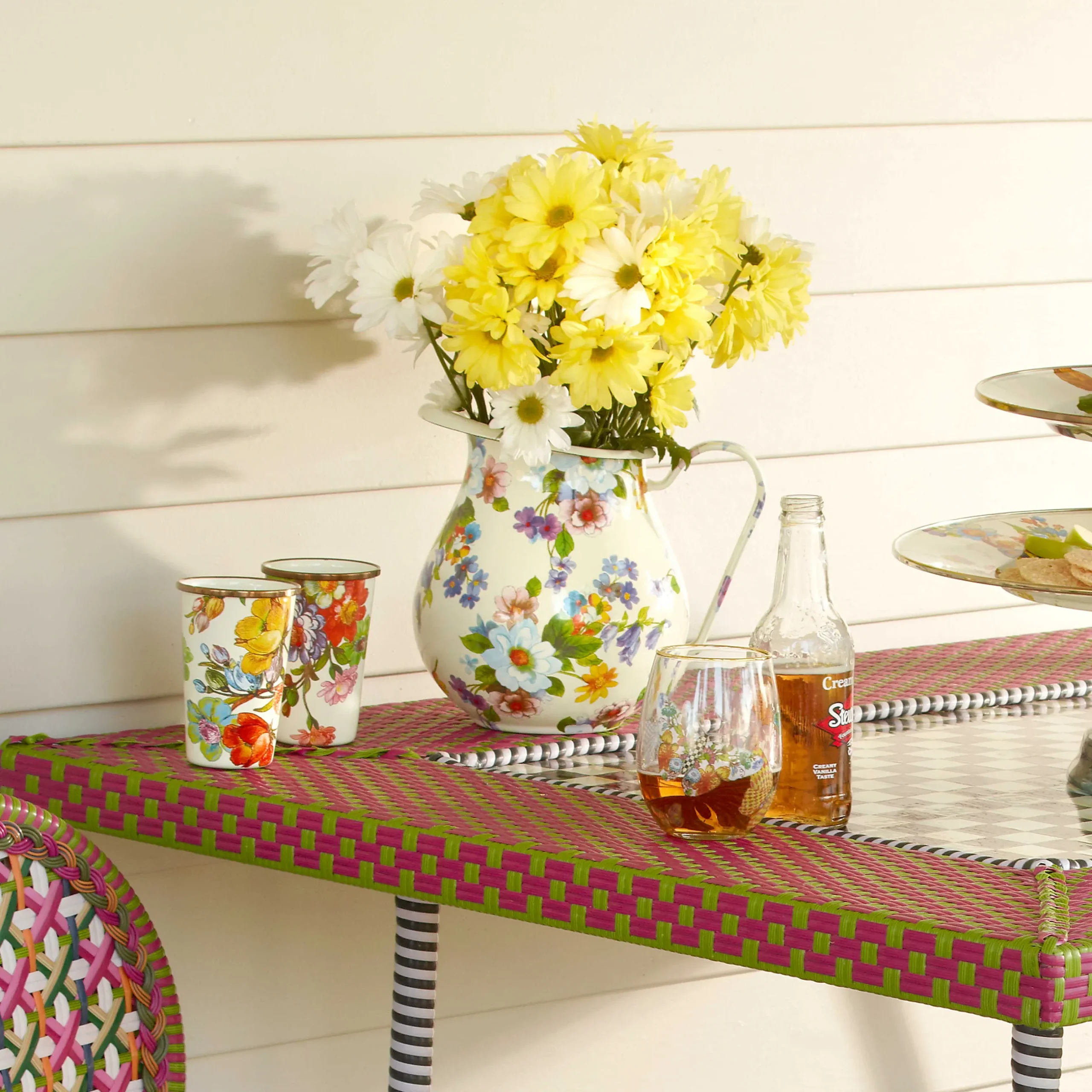 Serveware|Bar Entertaining|MacKenzie-Childs White Flower Market Pitcher