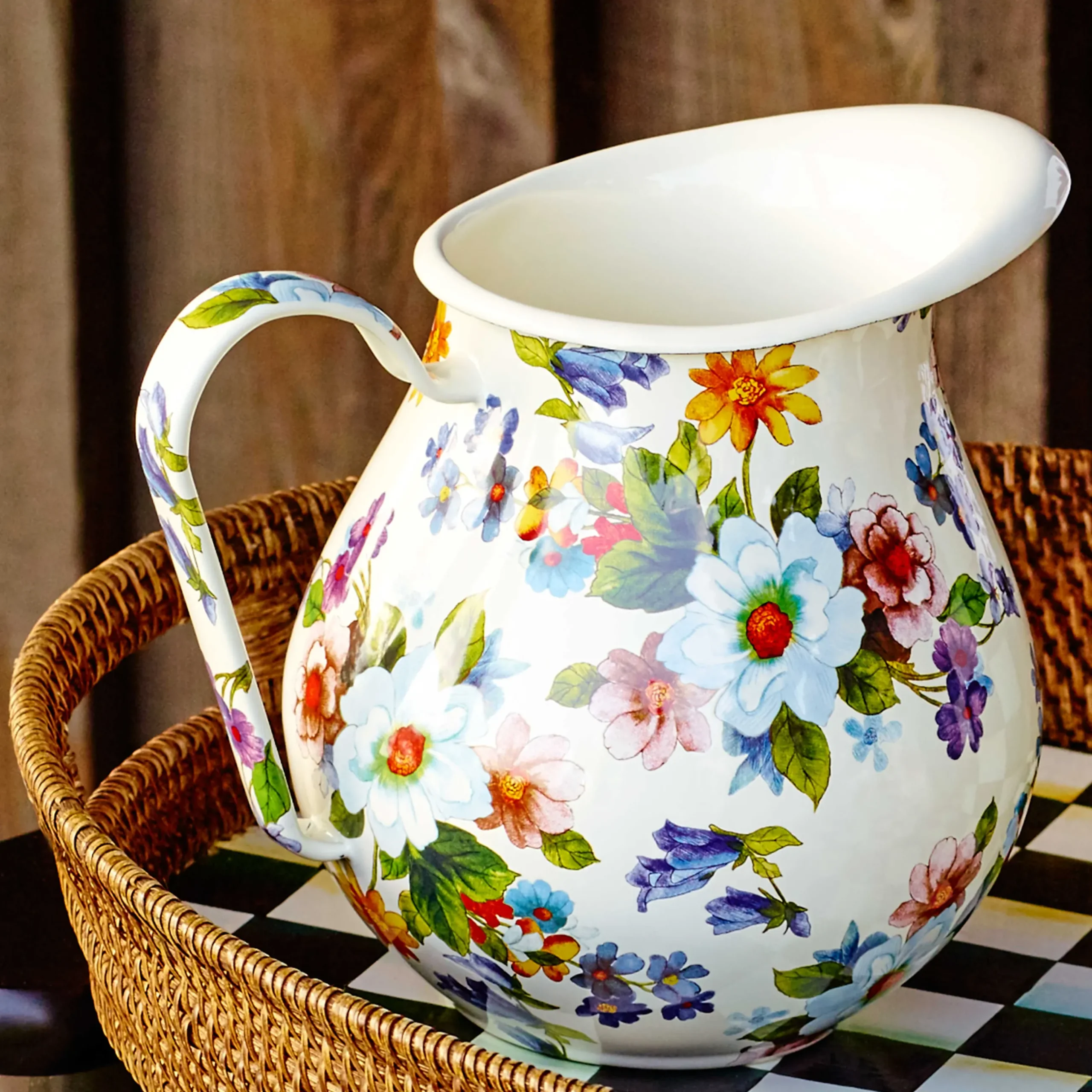 Serveware|Bar Entertaining|MacKenzie-Childs White Flower Market Pitcher