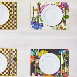 Table Accessories|Kitchen & Table Linens|MacKenzie-Childs White Flower Market Placemats, Set of 4