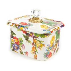 Kitchen Storage & Organization|MacKenzie-Childs White Flower Market Recipe Box