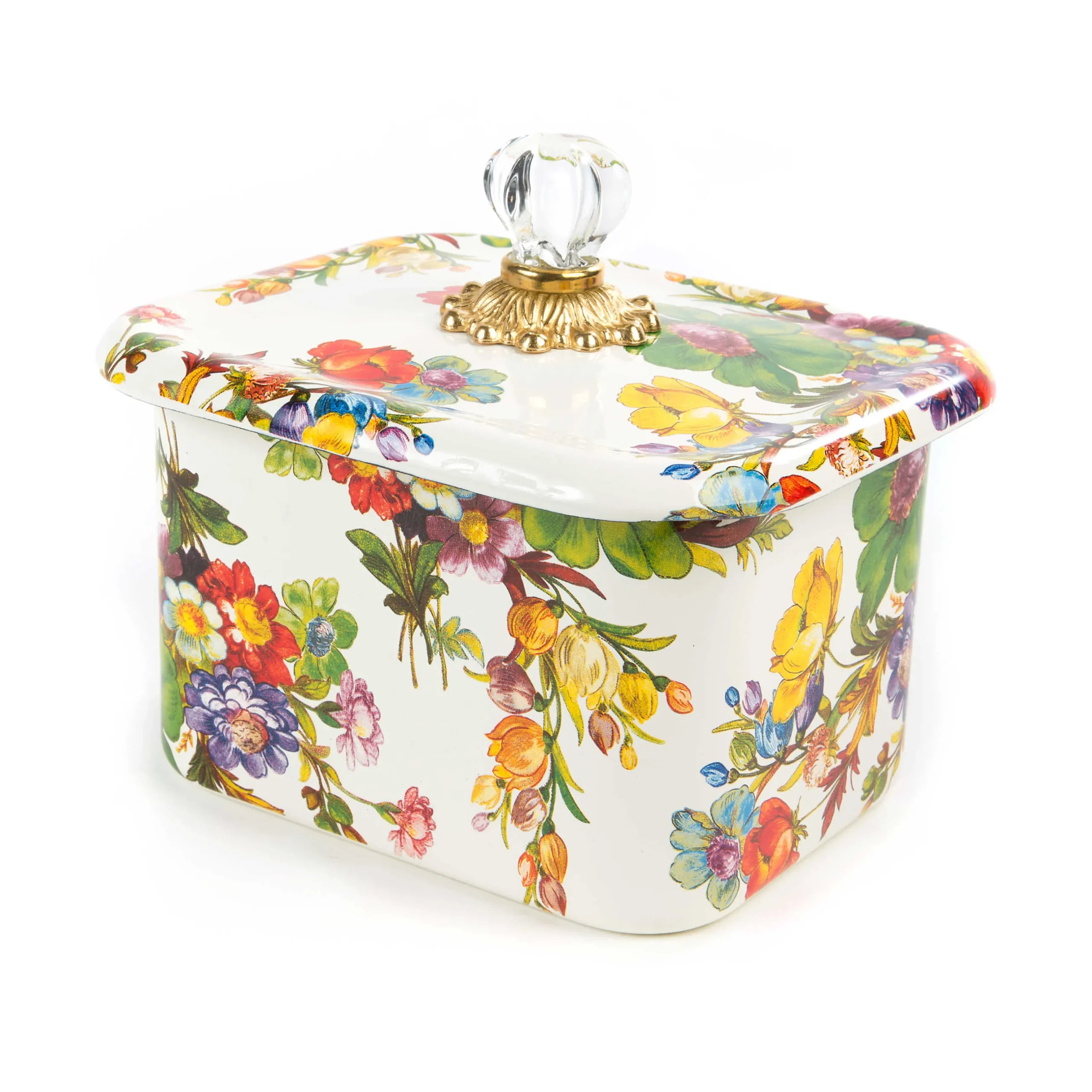 Kitchen Storage & Organization|MacKenzie-Childs White Flower Market Recipe Box
