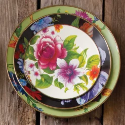 Dinnerware & Flatware|MacKenzie-Childs White Flower Market Salad/Dessert Plate