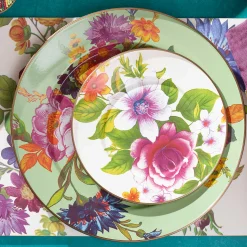 Dinnerware & Flatware|MacKenzie-Childs White Flower Market Salad/Dessert Plate