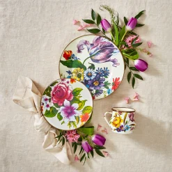 Dinnerware & Flatware|MacKenzie-Childs White Flower Market Salad/Dessert Plate