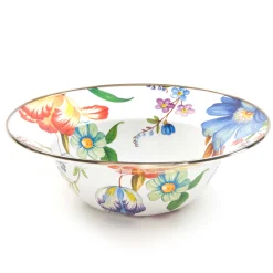 Serveware|MacKenzie-Childs White Flower Market Serving Bowl