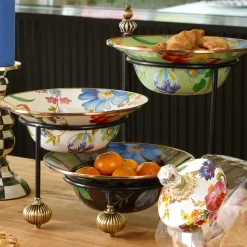 Serveware|MacKenzie-Childs White Flower Market Serving Bowl