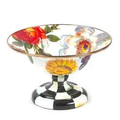 Serveware|MacKenzie-Childs White Flower Market Small Compote