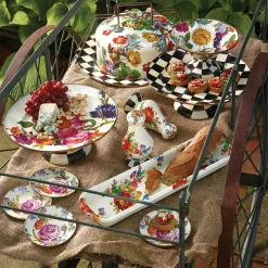 Serveware|MacKenzie-Childs White Flower Market Small Compote