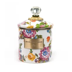 Room Accents|Kitchen Storage & Organization|MacKenzie-Childs White Flower Market Small Canister