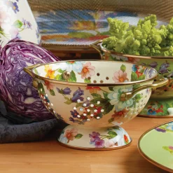Kitchen Utensils & Tools|MacKenzie-Childs White Flower Market Small Colander