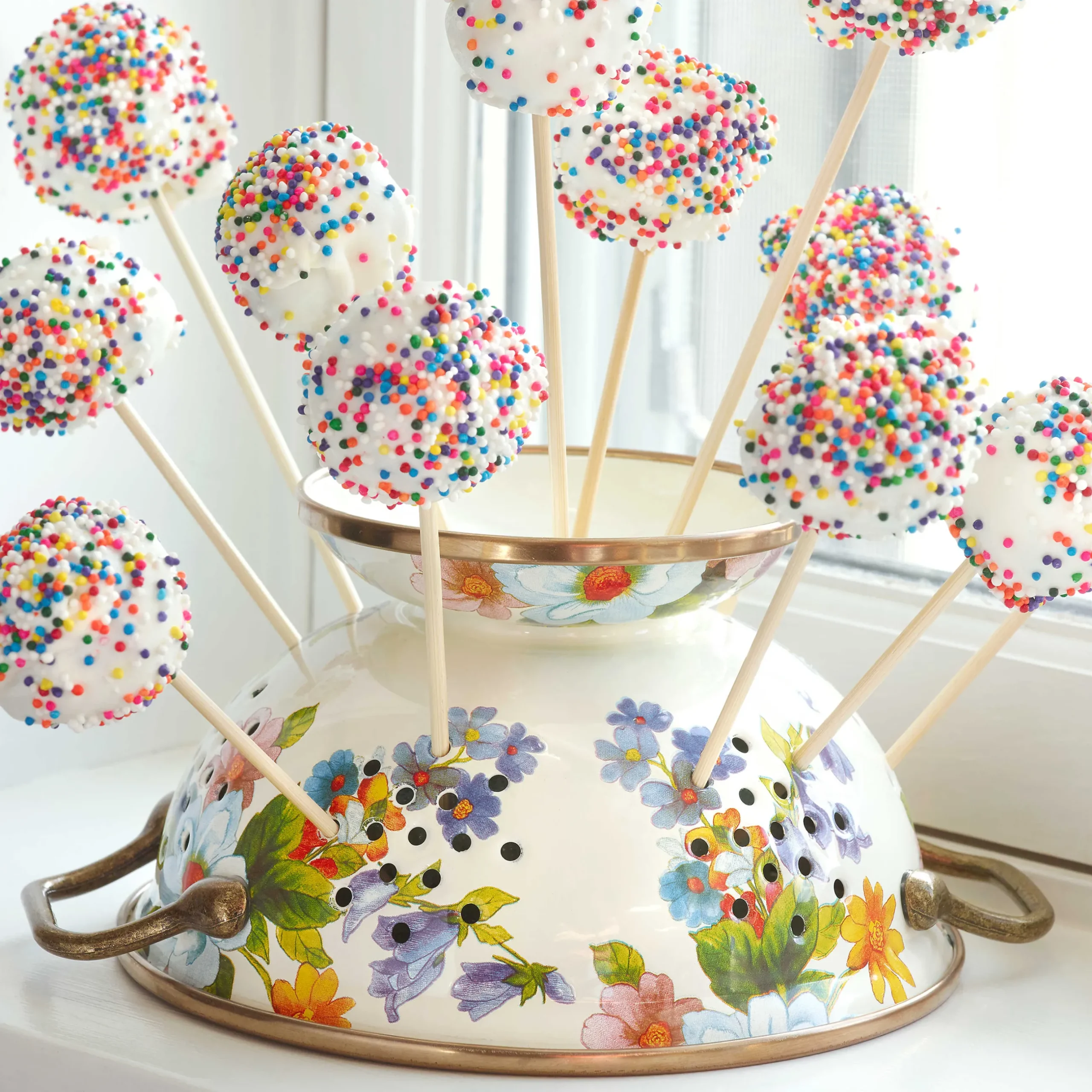 Kitchen Utensils & Tools|MacKenzie-Childs White Flower Market Small Colander