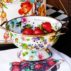 Kitchen Utensils & Tools|MacKenzie-Childs White Flower Market Small Colander