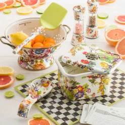 Kitchen Utensils & Tools|MacKenzie-Childs White Flower Market Spoon Rest