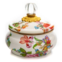 Bath & Bath Accessories|Room Accents|MacKenzie-Childs White Flower Market Squashed Pot