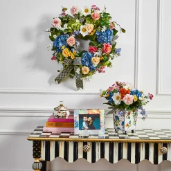 Bath & Bath Accessories|Room Accents|MacKenzie-Childs White Flower Market Squashed Pot
