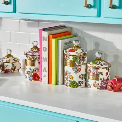Bath & Bath Accessories|Room Accents|MacKenzie-Childs White Flower Market Squashed Pot