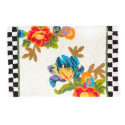 Bath & Bath Accessories|MacKenzie-Childs White Flower Market Standard Bath Rug