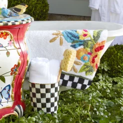 Bath & Bath Accessories|MacKenzie-Childs White Flower Market Standard Bath Rug