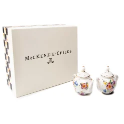 Table Accessories|Serveware|MacKenzie-Childs White Flower Market Teapot Salt  Pepper Set