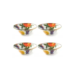 Kitchen & Dining Sets|Dinnerware & Flatware|MacKenzie-Childs White Flower Market White Breakfast Bowls, Set of 4
