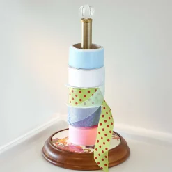 Kitchen Storage & Organization|MacKenzie-Childs White Flower Market Wood Paper Towel Holder