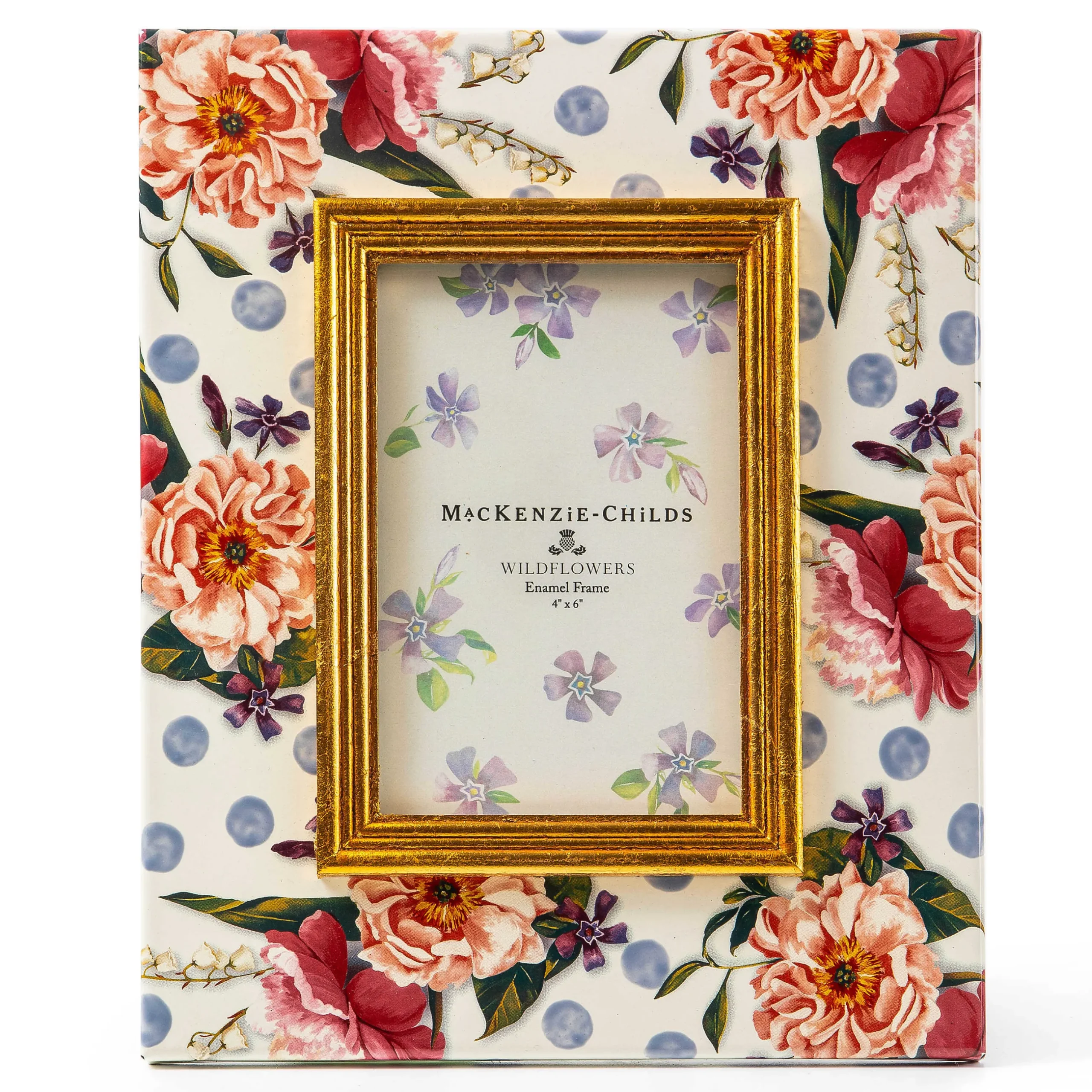 Room Accents|MacKenzie-Childs Wildflowers Blue 4 x 6 Frame