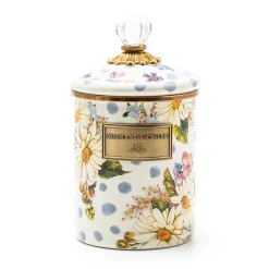 Kitchen Storage & Organization|MacKenzie-Childs Wildflowers Blue Enamel Medium Canister