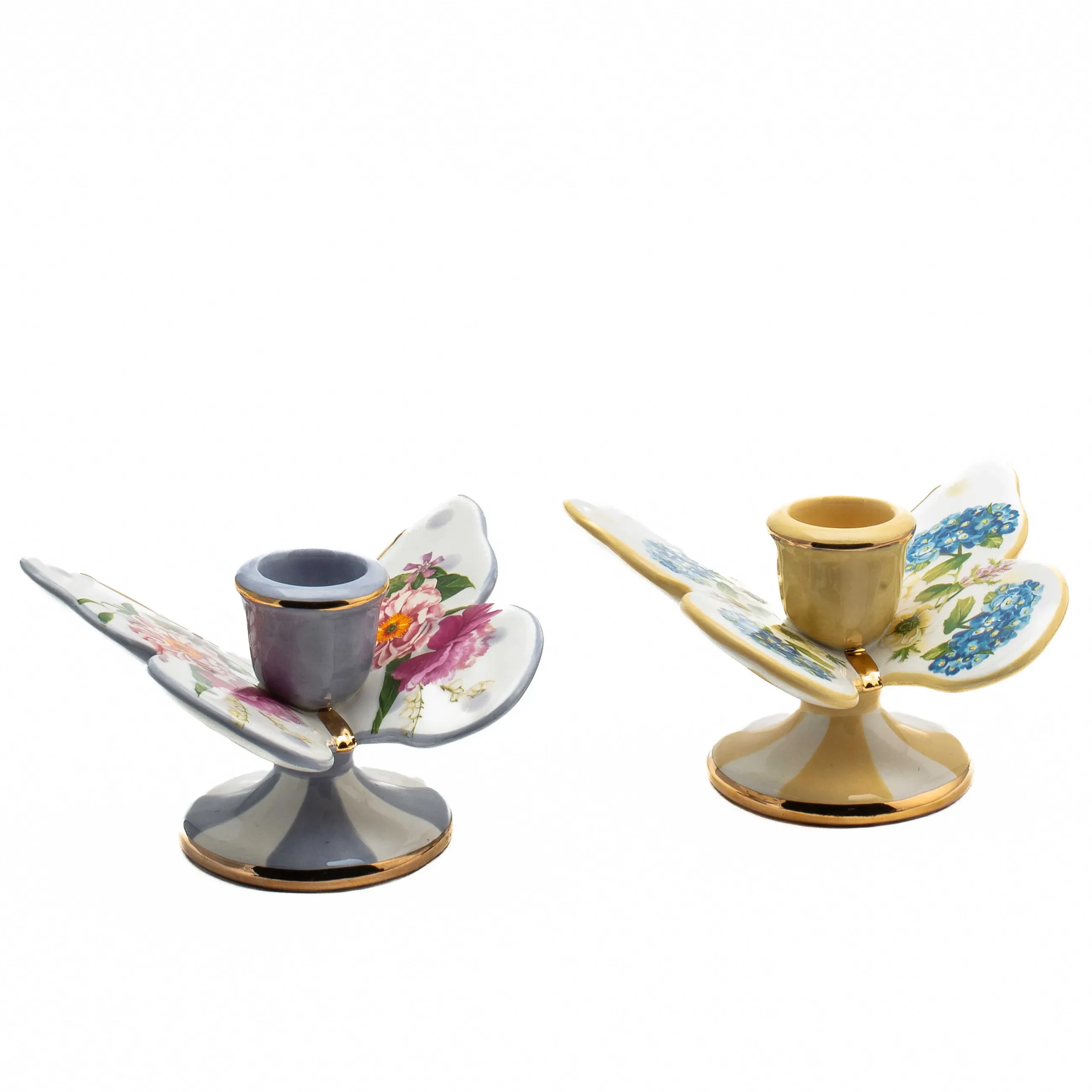 Spring|Candles & Fragrances|MacKenzie-Childs Wildflowers Butterfly Candle Holders, Set of 2