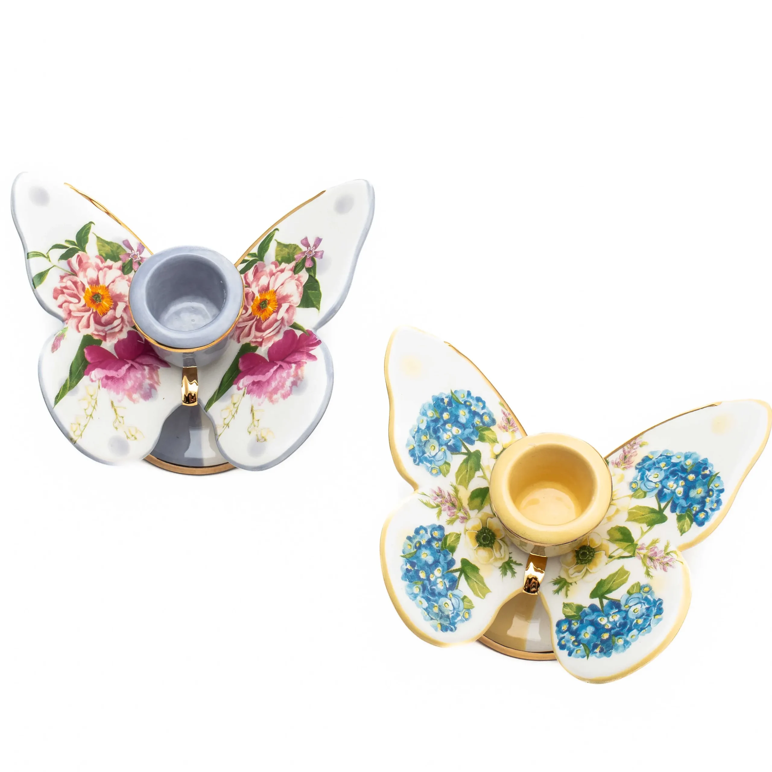 Spring|Candles & Fragrances|MacKenzie-Childs Wildflowers Butterfly Candle Holders, Set of 2