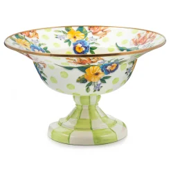 Spring|Serveware|MacKenzie-Childs Wildflowers Green Large Compote