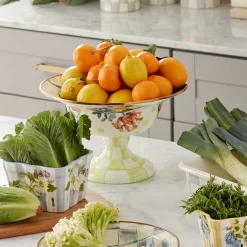 Spring|Serveware|MacKenzie-Childs Wildflowers Green Large Compote