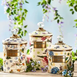 Kitchen Storage & Organization|MacKenzie-Childs Wildflowers Green Large Canister