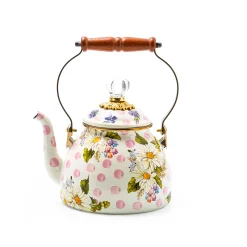 The Coffee Shop|Serveware|MacKenzie-Childs Wildflowers Pink 2 Quart Tea Kettle
