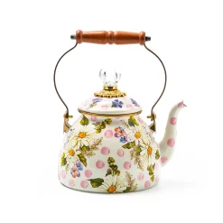 The Coffee Shop|Serveware|MacKenzie-Childs Wildflowers Pink 2 Quart Tea Kettle