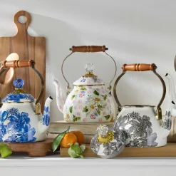 The Coffee Shop|Serveware|MacKenzie-Childs Wildflowers Pink 2 Quart Tea Kettle