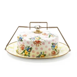 Serveware|MacKenzie-Childs Wildflowers Pink Cake Carrier