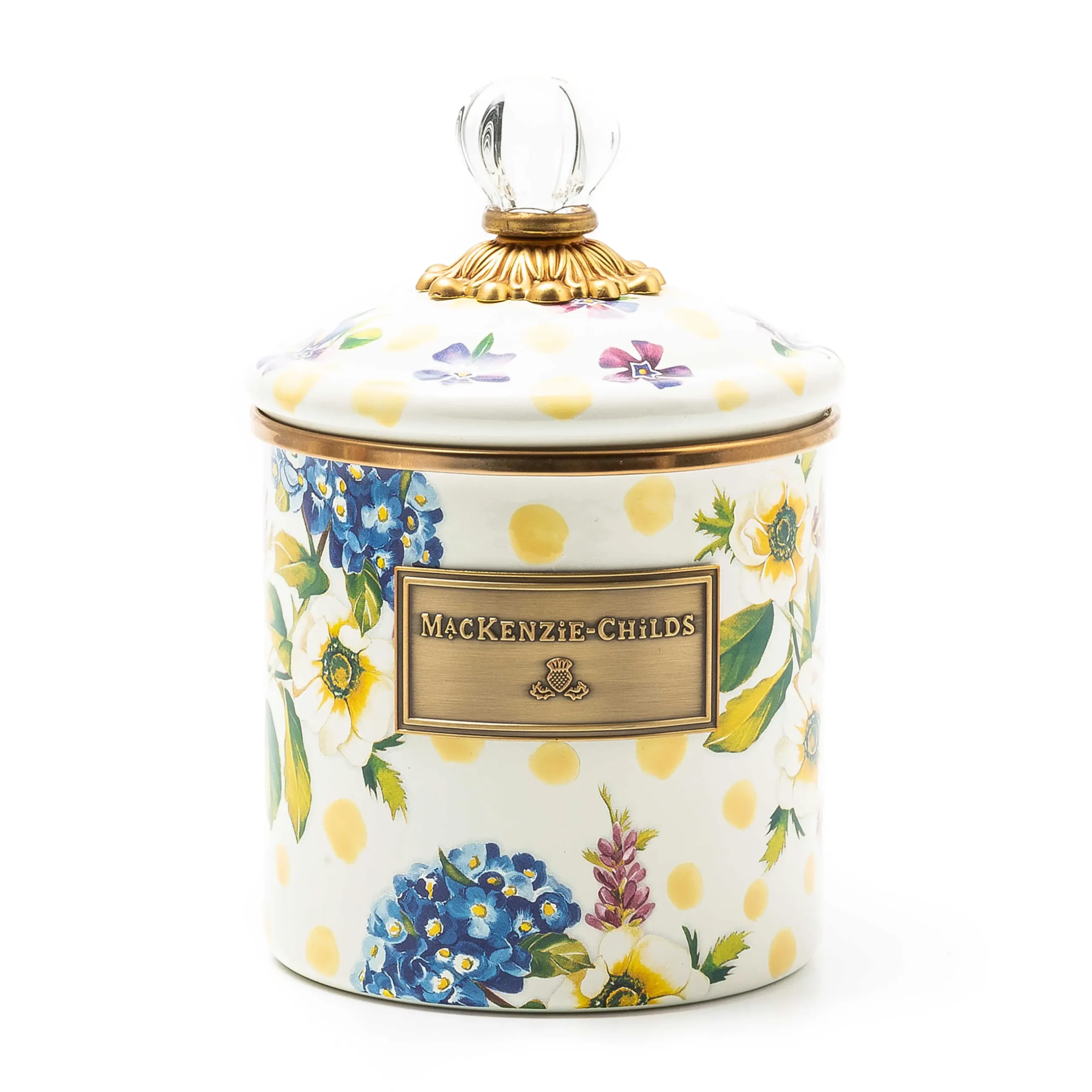 Kitchen Storage & Organization|MacKenzie-Childs Wildflowers Yellow Small Canister