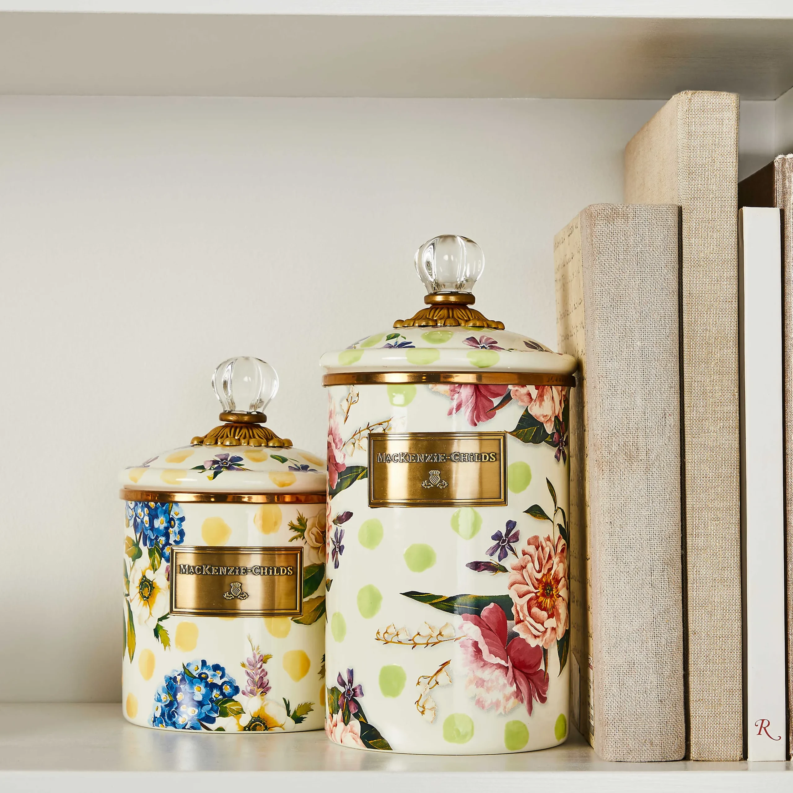 Kitchen Storage & Organization|MacKenzie-Childs Wildflowers Yellow Small Canister